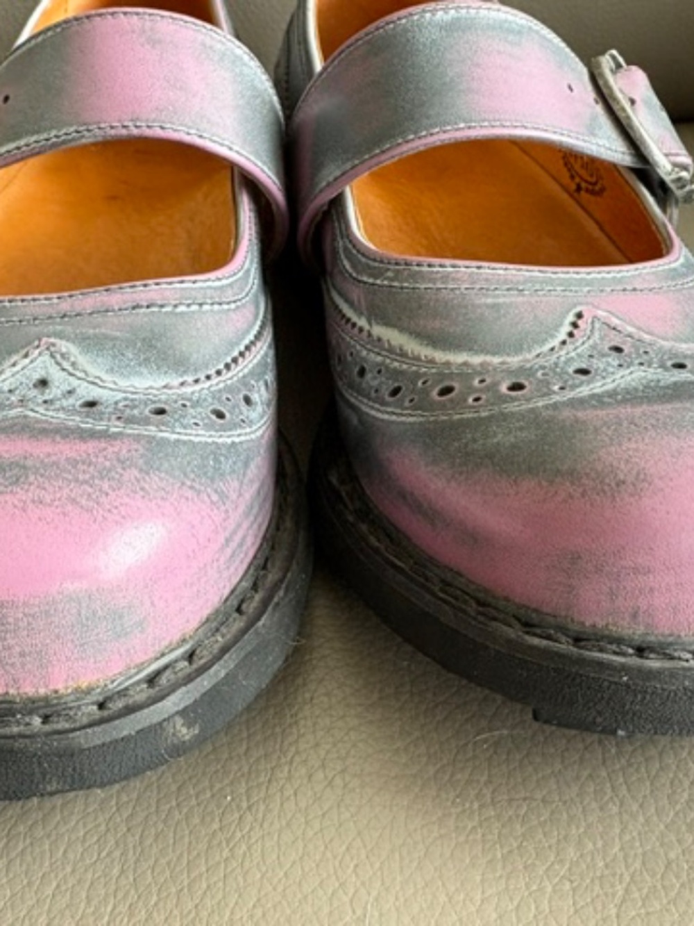 JOHN FLUEVOG Women's sz 10 leather 7th Heaven Angel Brogues Mary Janes - Picture 8 of 16